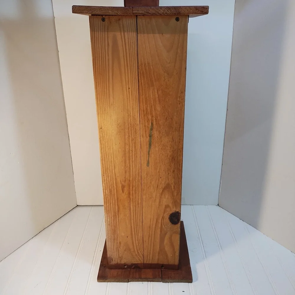 Vintage Wood Rustic Heart Cut Out Toilet Paper Storage Roll Holder Cottage READ